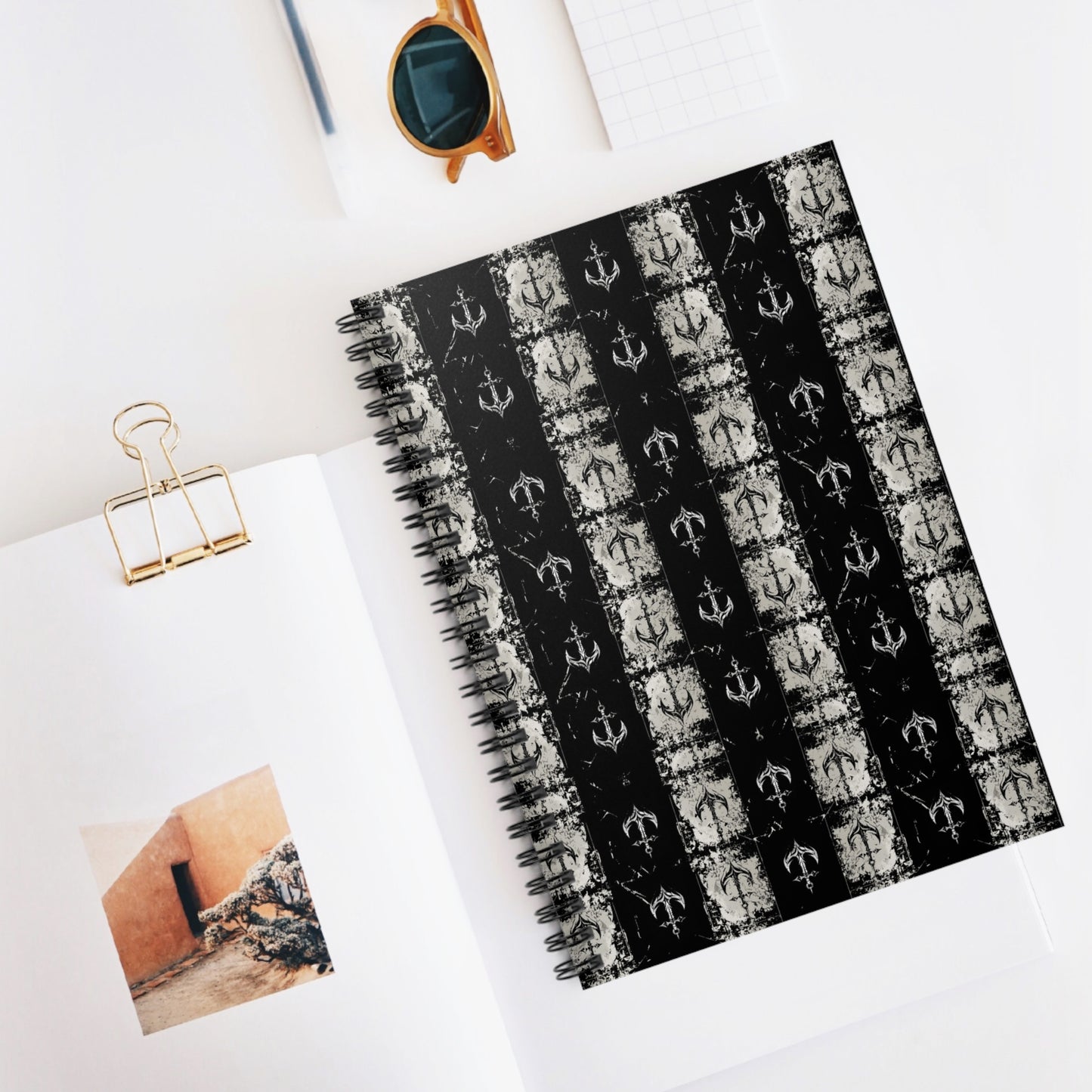 Nautical Themed Spiral Notebook - Stylish Ruled Lines for Writers and Dreamers