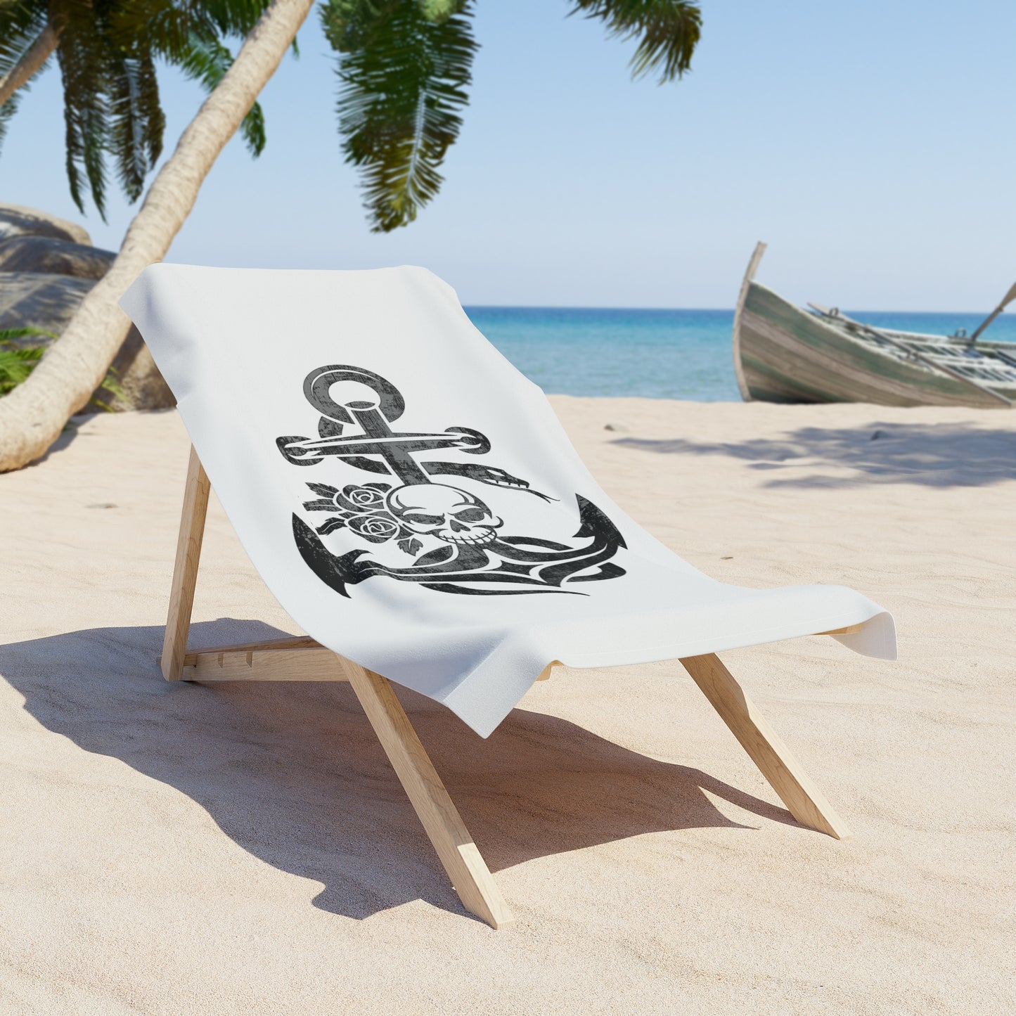 Stylish Skull & Anchor Beach Towel - Perfect for Summer Adventures