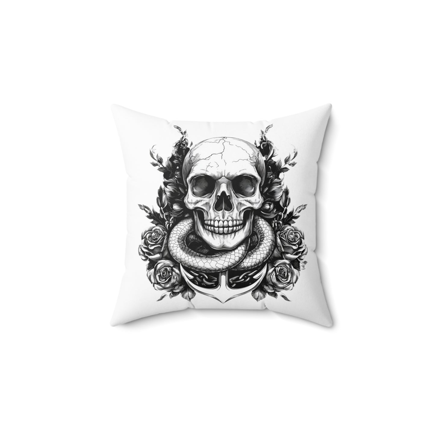 Edgy Skull & Anchor Throw Pillow - Perfect for Nautical Home Decor
