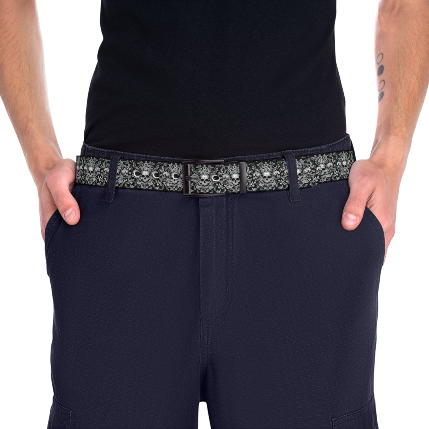 Edgy Skull Print Belt for Rocker Vibes | Perfect for Festivals & Everyday Wear