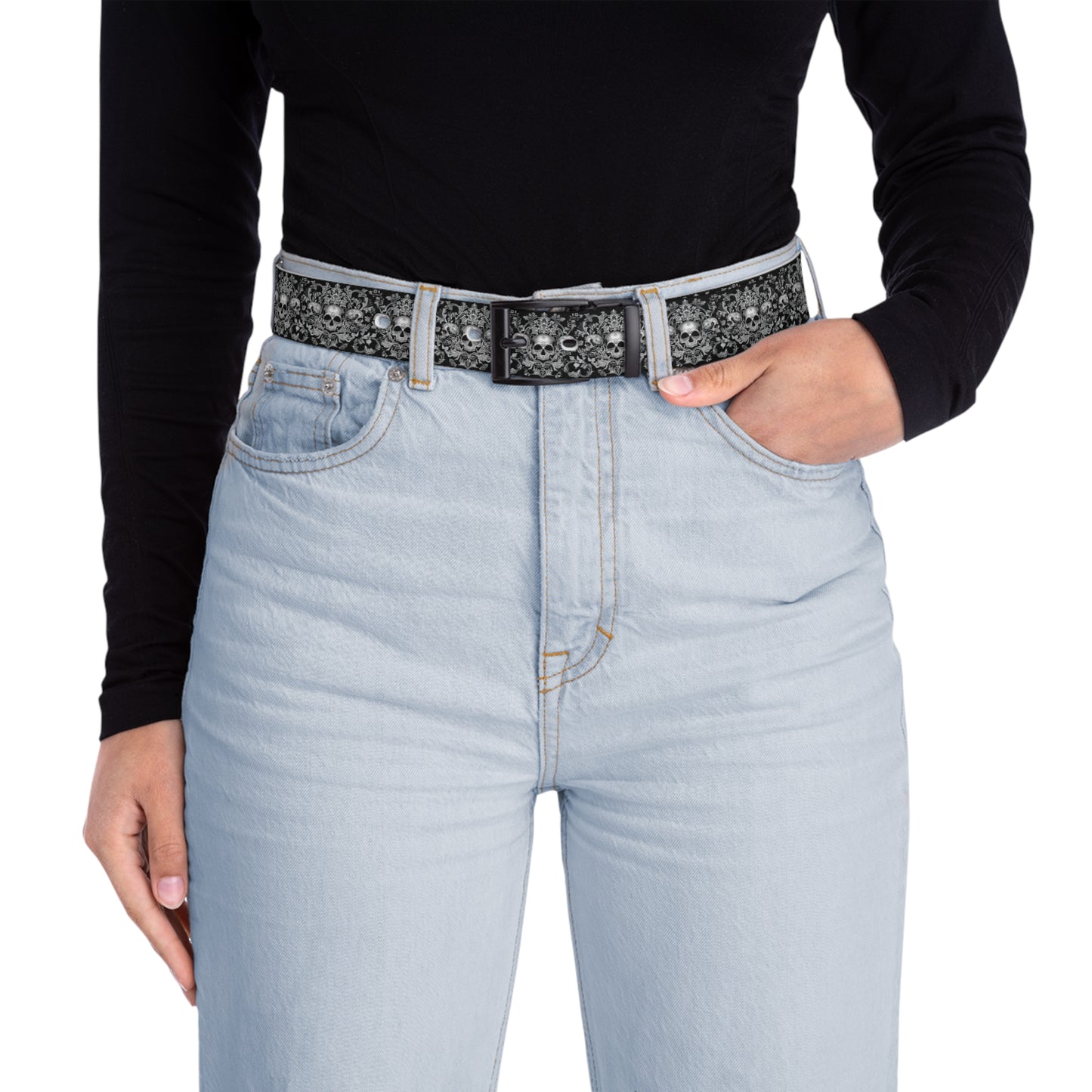 Edgy Skull Print Belt for Rocker Vibes | Perfect for Festivals & Everyday Wear